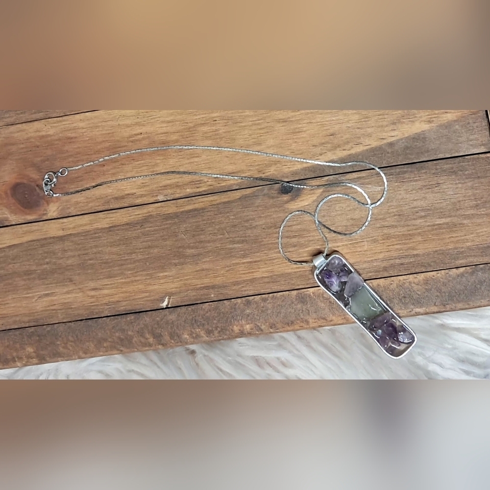 Raw Amethyst Pendant Necklace - Picture 3 of 4